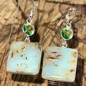 Chrysoprase Earrings 2”